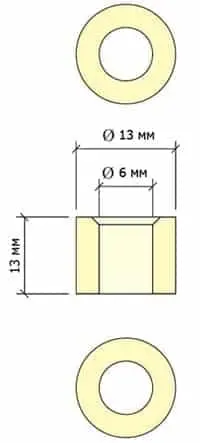 креслення втулки JBR Piramide 13 мм
