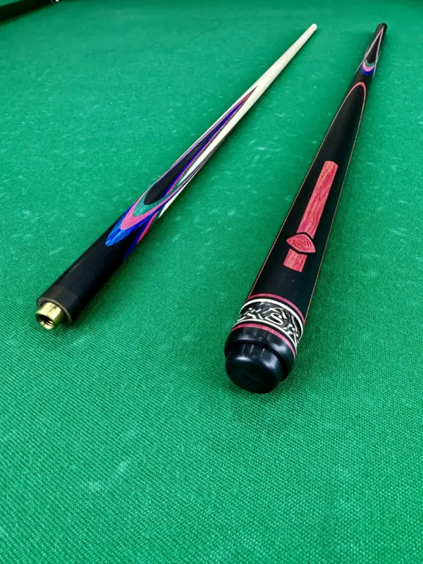 Бильярдный кий Цветок (попугай) черный-синий-зеленый-малиновый граб 4 лучевой напряженный AS (3)|Бильярдный кий Цветок (попугай) черный-синий-зеленый-малиновый граб 4 лучевой напряженный AS (1)|Бильярдный кий Цветок (попугай) черный-синий-зеленый-малиновый граб 4 лучевой напряженный AS (2)