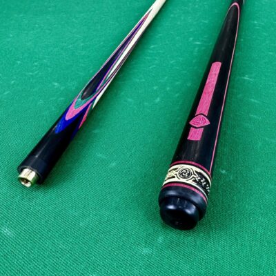 Бильярдные кии>Кии AS Бильярдный кий Цветок(попугай) эбен+ синий+ зеленый+ малиновый граб  4 лучевой напряженный AS