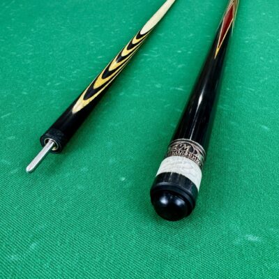 Бильярдный кий Николаенко 12 запилов Чёрный Граб-Амарилло со вставкой Падук