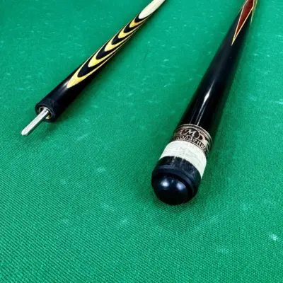 Бильярдный кий Николаенко 12 запилов Чёрный Граб Амарилло со вставкой Падук изображение
