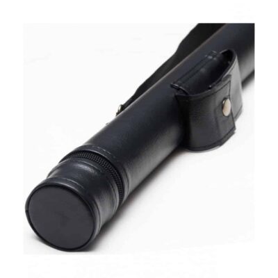 Тубус для бильярдного кия с карманом кнопка черный гладкий