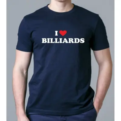 Футболка темно синяя “Я люблю бильярд” S изображение