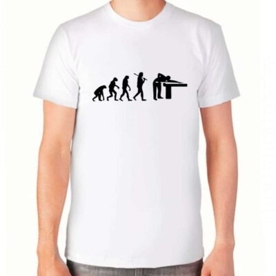 Футболка белая Эволюция бильярда L