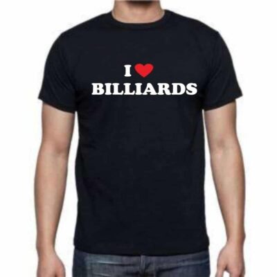 Футболка черная “Я люблю бильярд” L
