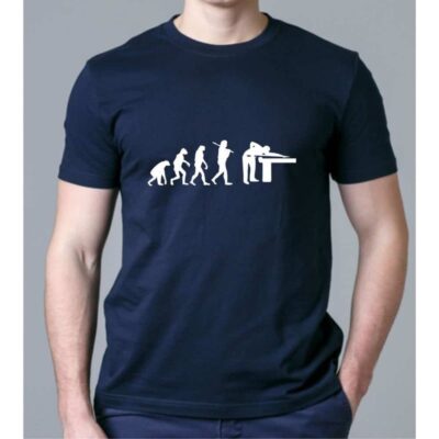 Футболка темно синяя Эволюция бильярда L