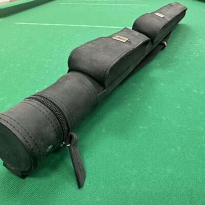 Тубус для бильярдного кия кожаный Super Diamond Крейзи черный 2 кармана замок клавишный