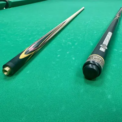 Бильярдный кий Цветок(попугай) Черный + розовый + желтый+ серый граб 4 лучевой напряженный AS изображение