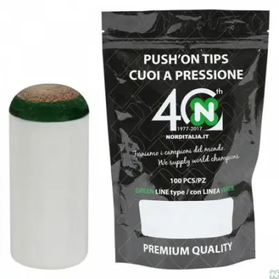 Колпачок для кия Norditalia Push-On-Tips ø13мм с зеленой полосой 1шт. изображение