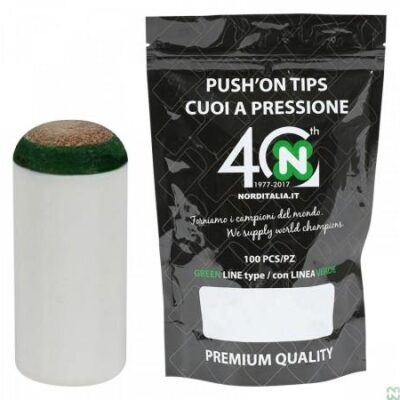 Ковпачок для кию Norditalia Push-On-Tips ø12мм із зеленою смугою 1шт.