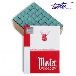 Мел для бильярдного кия Master темно-зеленый оригинал 144шт. изображение