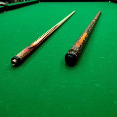 Більярдні киї>Киї AS Більярдний кий Квітка(папуга) чорний+жовтий+зелений граб+венге 4 променевий напружений AS (Копировать) (Копировать) (Копировать)