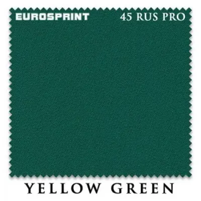 Сукно для бильярда Eurosprint 45 Rus Pro 198см Yellow Green 1 метр изображение