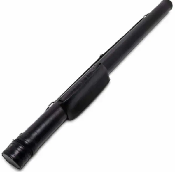 Тубус для бильярдного кия с боковыми двумя карманами черный гладкий