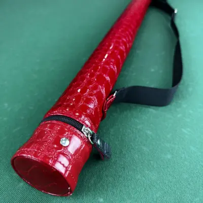 Тубус для бильярдного кия Super Diamond без кармана красный крокодил 1шт. изображение