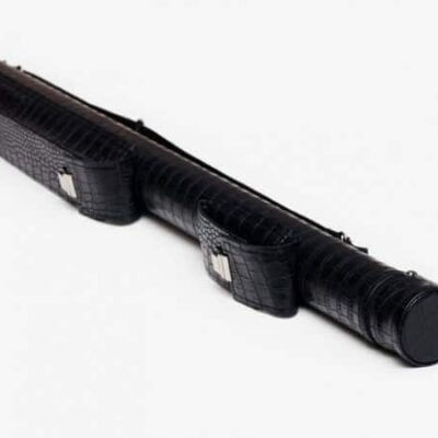 Тубус для бильярдного кия тубус 2 кармана черный Крокодил с удлинителем