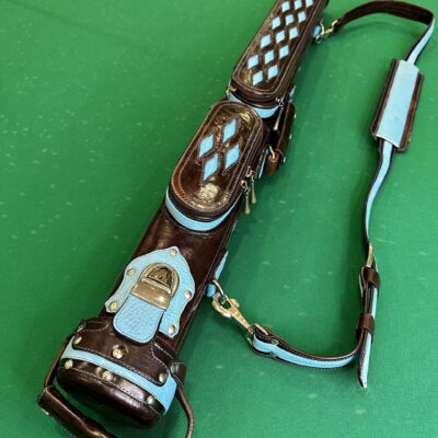 Тубус ексклюзивний ручна робота коричневий блакитні вставки 086