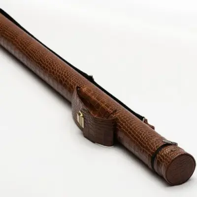 Тубус для бильярдного кия с карманом замок коричневый крокодил изображение