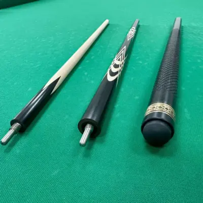 Бильярдный кий трехсоставной Тюльпан Черный граб насечка кольцо изображение