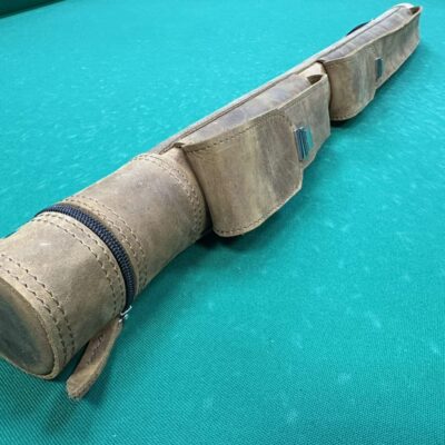 Тубус для бильярдного кия кожаный Super Diamond Крейзи коричневый 2 кармана замок клавишный