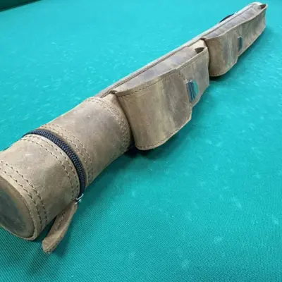 Тубус для бильярдного кия кожаный Super Diamond Крейзи коричневый 2 кармана замок клавишный изображение