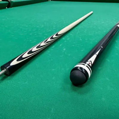 Бильярдный кий Луцкого 16 запилов Черный граб инкрустация полная изображение