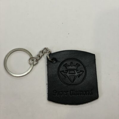 Брелок Super Diamond кожаный черный квадратно-овальный