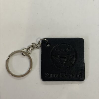 Брелок Super Diamond кожаный черный квадрат