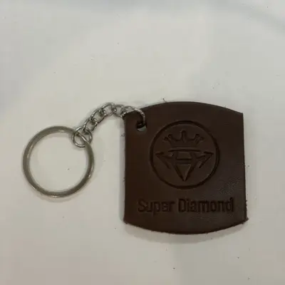 Брелок Super Diamond кожаный коричневый квадратно-овальный изображение